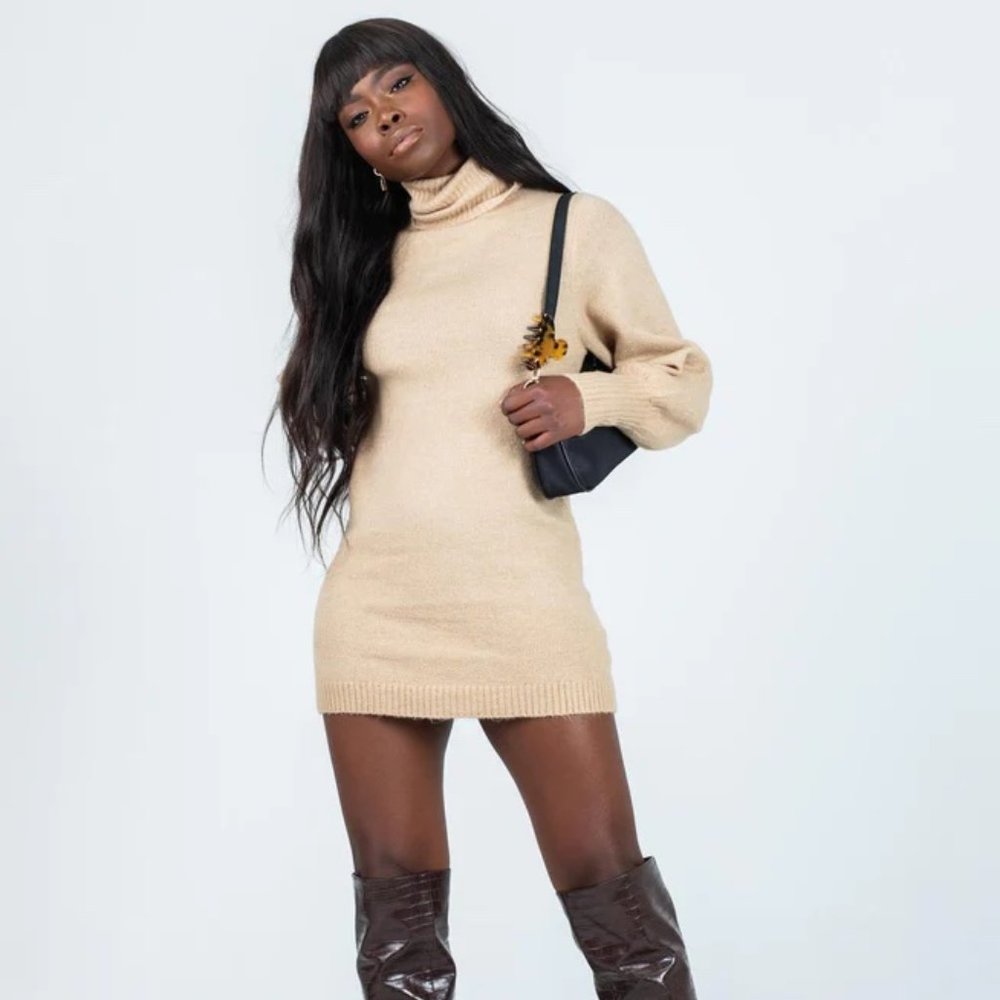 Princess Polly ZAHARA MINI DRESS BEIGE